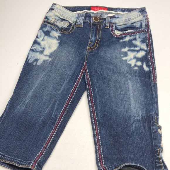 PREMIUM BABY PHAT FACTORY DENIM CAPRIS W 7/27x14 🐈 - Picture 1 of 13